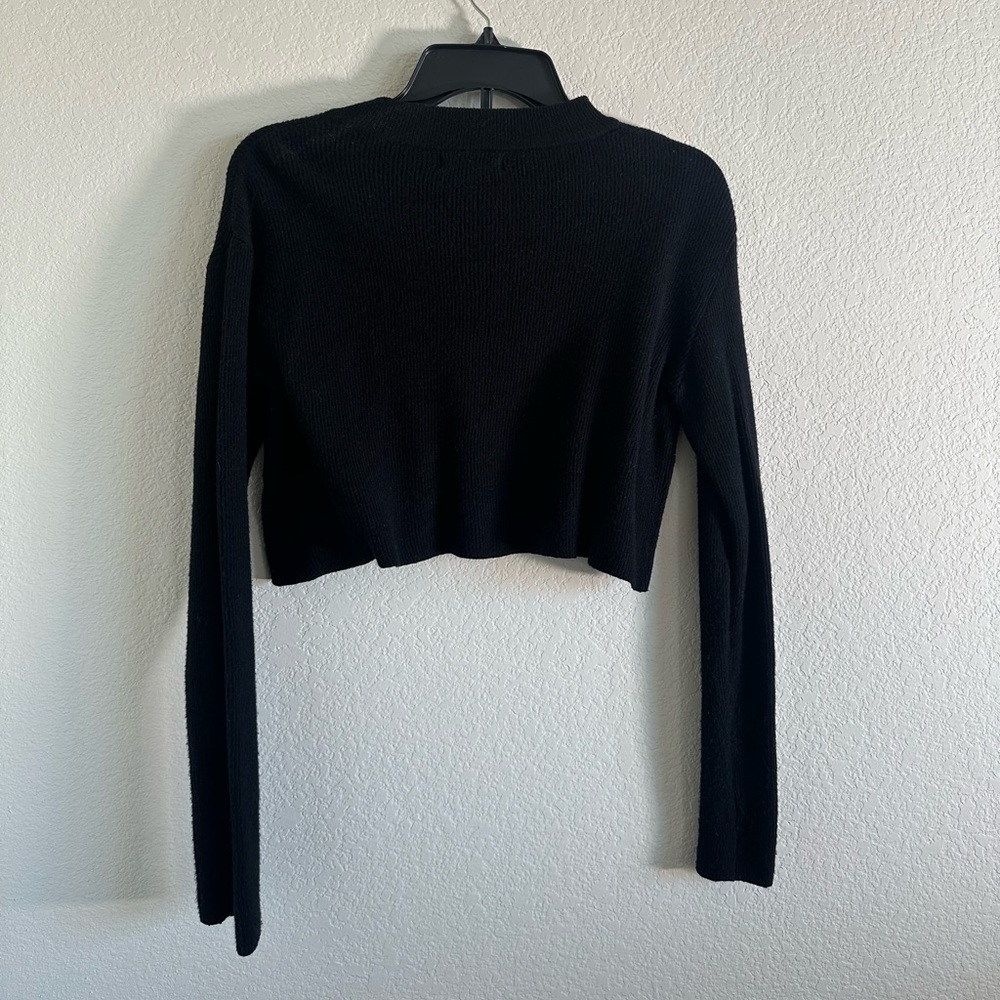 Cropped Ribbed Sweater 3/4 zip up - Picture 2 of 5